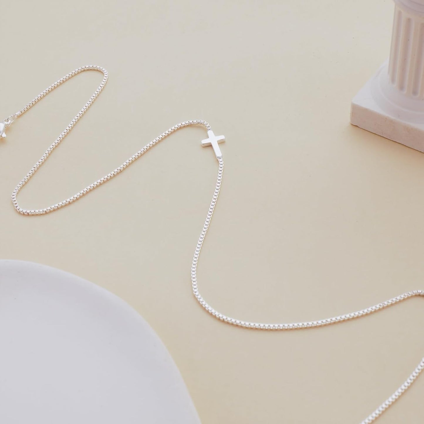 Cross Necklace for Women 14K Real Gold Silver Plated Dainty Small Cross Pendant Choker Simple Trendy Cute Cross Charm Chain Necklace Faith Jewelry Religious Minimalist Gift