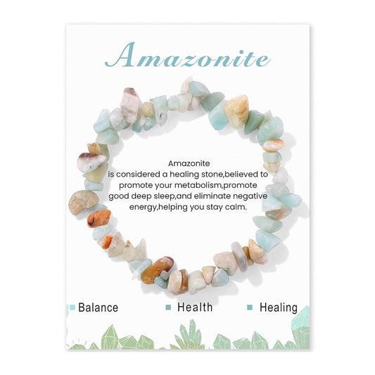 Amazonite Bracelet for Women 8mm Handmade Adjustable Raw Amazonite Crystal Bracelet Healing Bracelet Gemstone Bracelets Amazonite Jewelry for Women