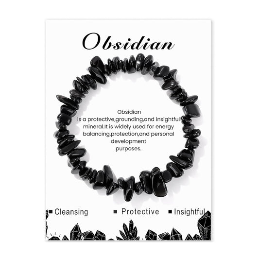 Black Obsidian Bracelet for Men Women Adjustable Black Onyx Bracelet Black Crystal Bracelets Natural Stone Bracelet Black Tourmaline Bracelet for Men Women