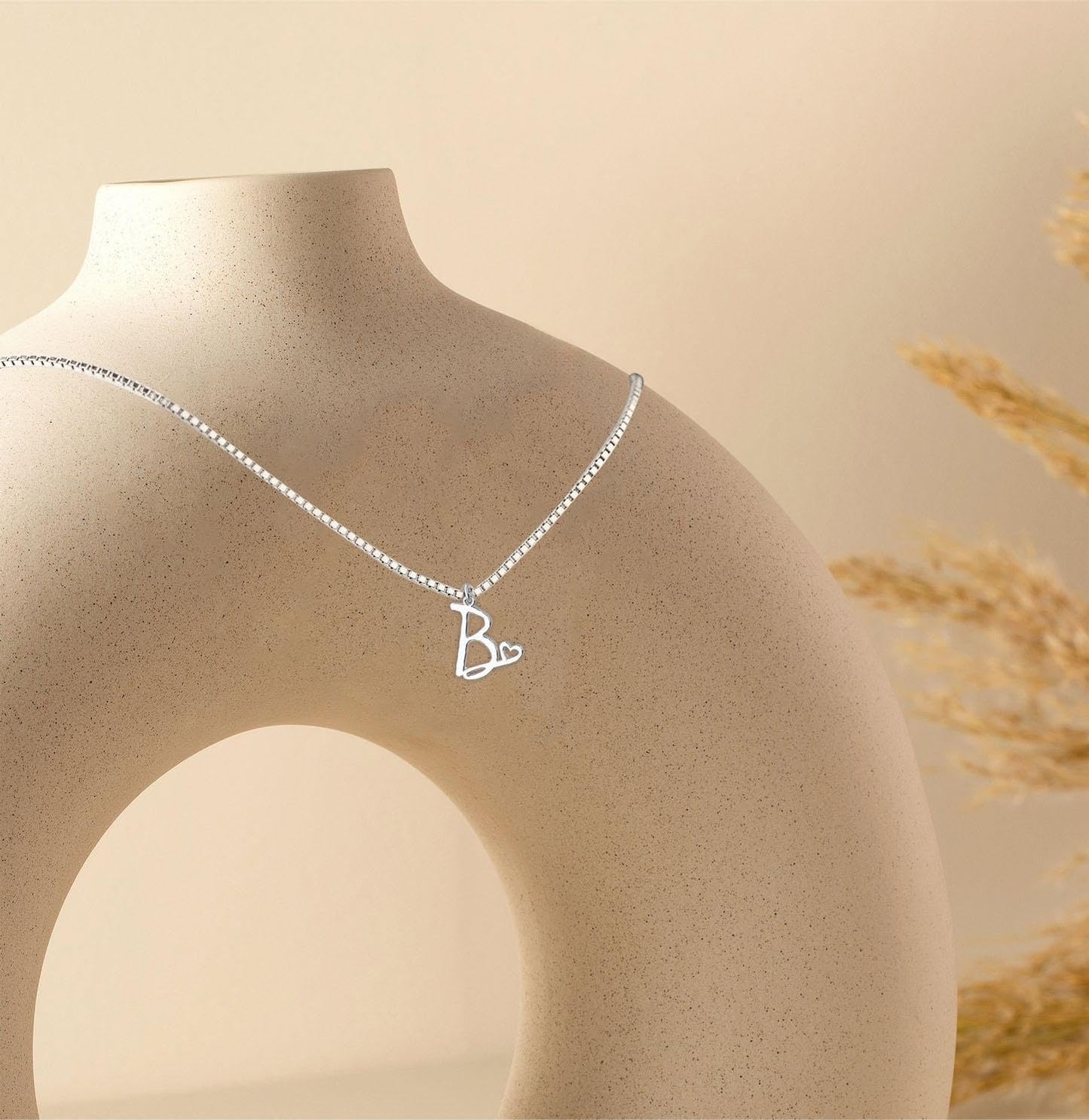 Initial Necklaces for Women Trendy, Dainty Sterling Silver Letter Necklace Cute Pendant Choker Name Necklace Personalized Costume Monogram Silver Jewelry Necklace for Women Valentines Gifts