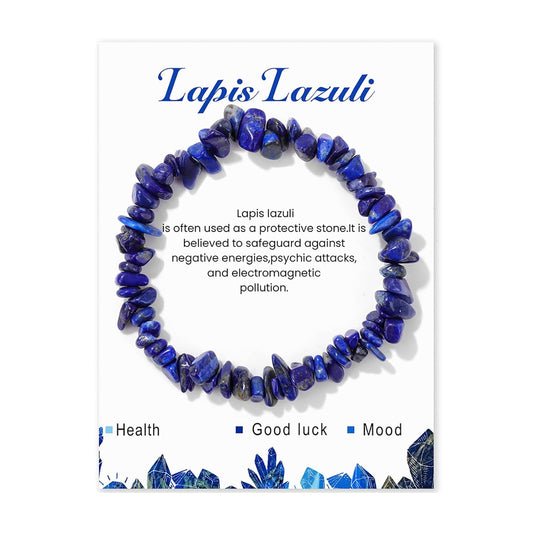 Lapis Lazuli Bracelet for Men Women 8mm Lapis Lazuli Crystal Bracelet Raw Gemstone Bracelets Blue Bracelets Natural Stone Bracelet Lapis Lazuli Jewelry for Women